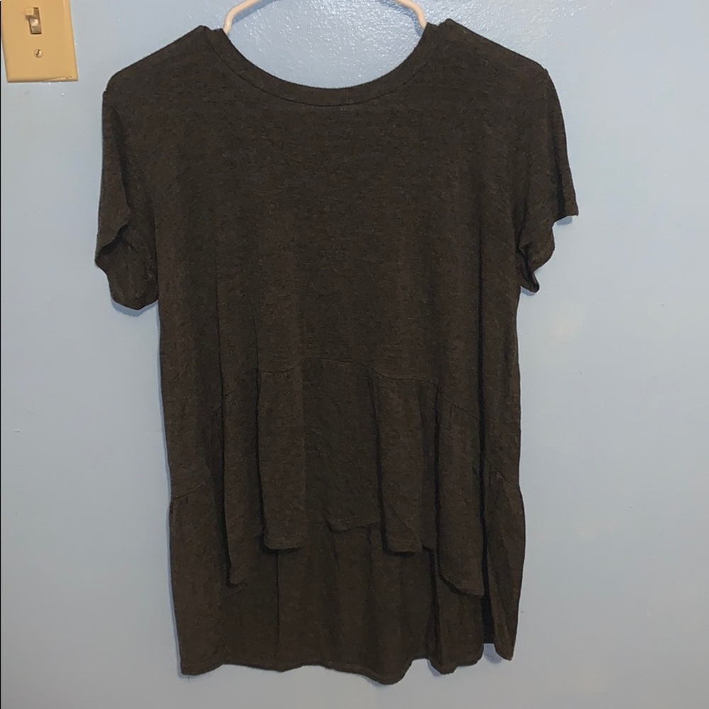 charcoal gray blouse